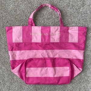 Victoria’s Secret Striped Canvas Tote Bag